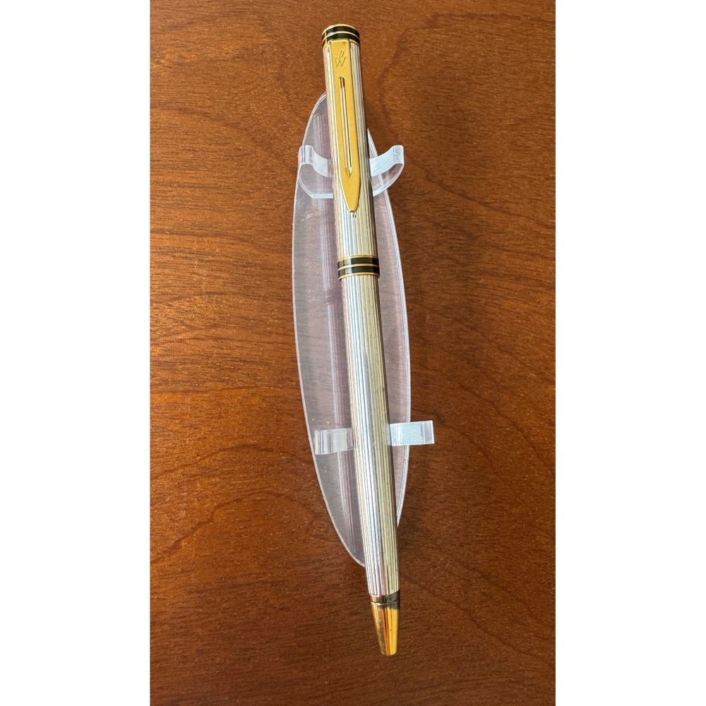 Vintage Waterman Exclusive Silver Plated Ballpoint Pen Click Retract No Box - Picture 5 of 11